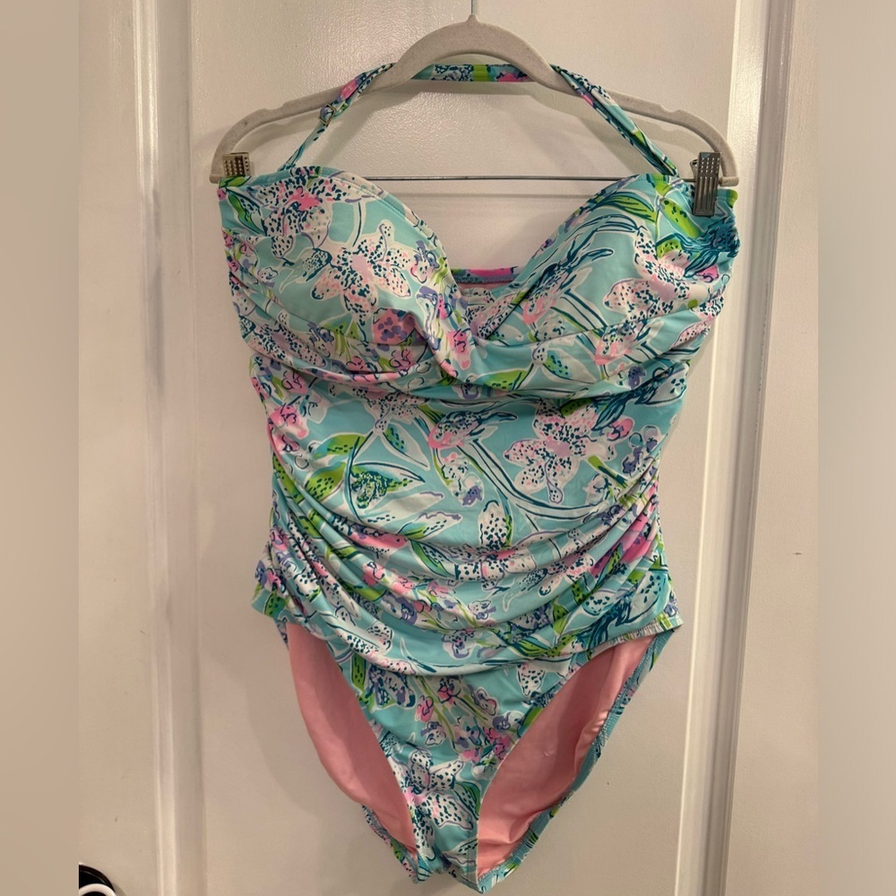 Lilly Pulitzer Flamenco One Piece Swimsuit Sway This Way Removable Strap 14 - Picture 4 of 13